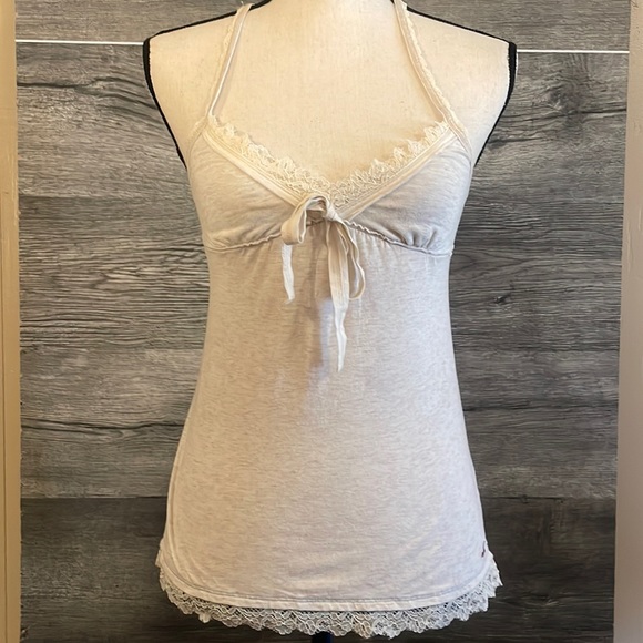 Hollister Tops Vintage 200s Y2k Hollister Lace Detail Babydoll Tank Top Cream Color Poshmark
